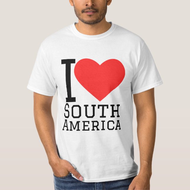 Camiseta Eu amo a América do Sul  (Frente)
