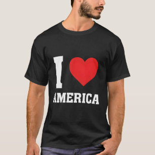 Camiseta Eu Amo A América, Orgulhosa Rua Azul Vermelha Amer