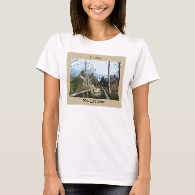Camiseta Eu amo a arte da foto do Mt LeConte (Frente)