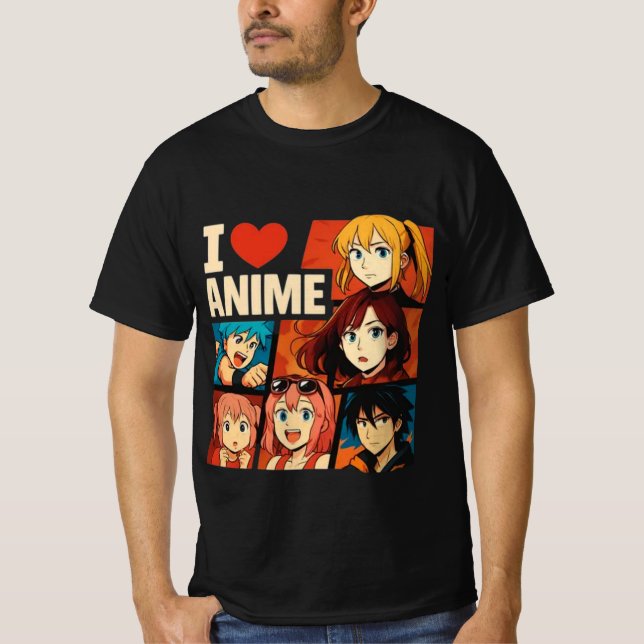 Camiseta Eu Amo A Arte Fã De Animes (Frente)