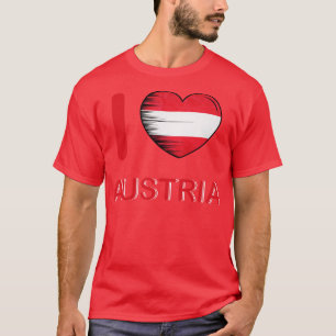Camiseta Eu Amo A Áustria Bandeira A Minha Casa O Meu País
