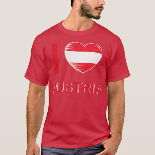 Camiseta Eu Amo A Áustria Bandeira Minha Casa Meu País
