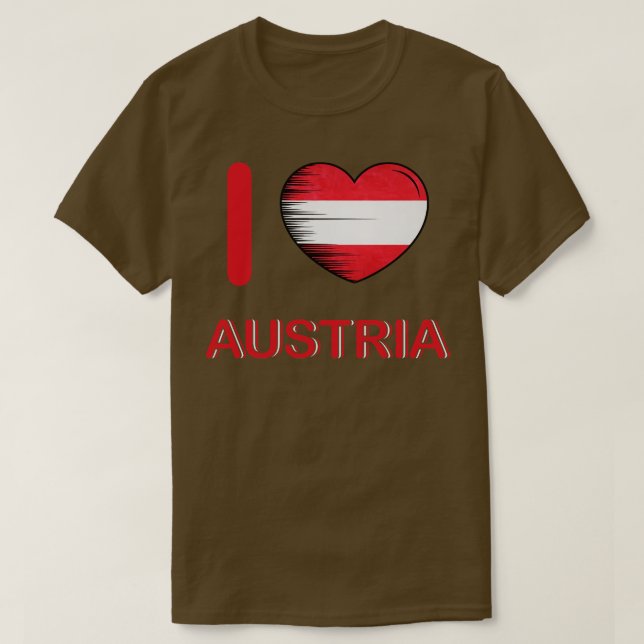 Camiseta Eu Amo A Áustria Bandeira Minha Casa Meu País 2 (Frente do Design)