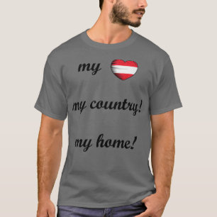 Camiseta Eu Amo A Áustria Bandeira Minha Casa Meu País 3