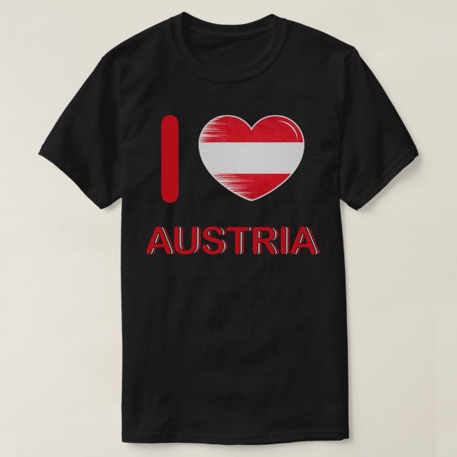 Camiseta Eu Amo A Áustria Bandeira Minha Casa Meu País 5 (Frente do Design)