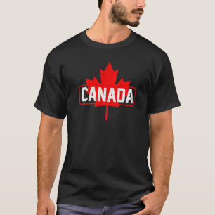 Camiseta Eu Amo a bandeira canadense minimalista do Canadá
