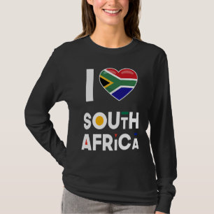Camiseta Eu Amo a Bandeira da África do Sul Eu Amo a África