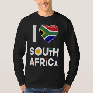 Camiseta Eu Amo a Bandeira da África do Sul Eu Amo a África