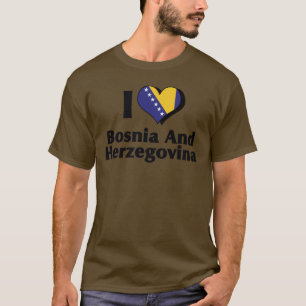 Camiseta Eu Amo a Bandeira da Bósnia e Herzegovina