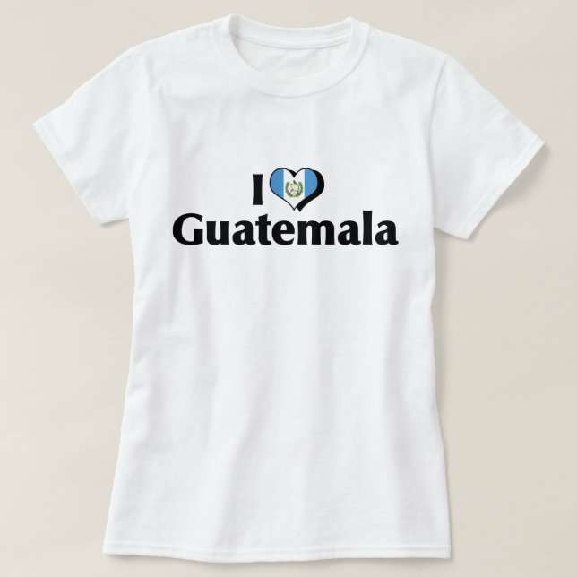Camiseta Eu amo a bandeira da Guatemala (Frente do Design)