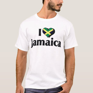 Camiseta Eu Amo a Bandeira da Jamaica