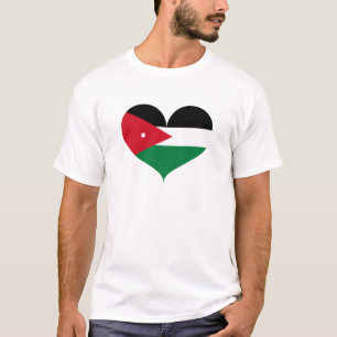 Camiseta Eu Amo a Bandeira da Jordânia