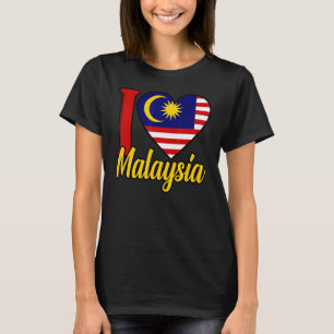 Camiseta Eu amo a bandeira da Malásia