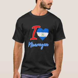 Camiseta Eu amo a bandeira da Nicarágua