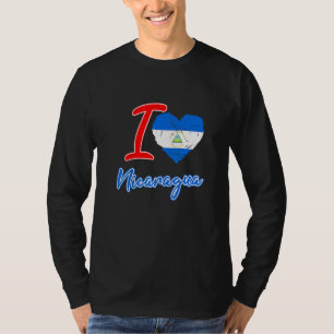 Camiseta Eu amo a bandeira da Nicarágua