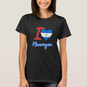 Camiseta Eu amo a bandeira da Nicarágua