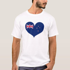 Camiseta Eu amo a bandeira da Nova Zelândia