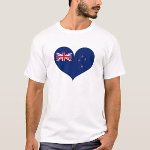 Camiseta Eu amo a bandeira da Nova Zelândia