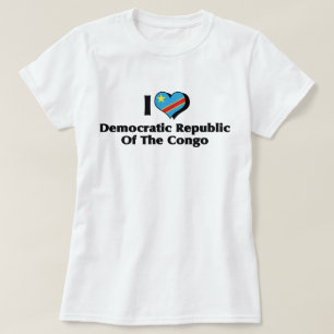 Camiseta Eu Amo a Bandeira da República Democrática do Cong