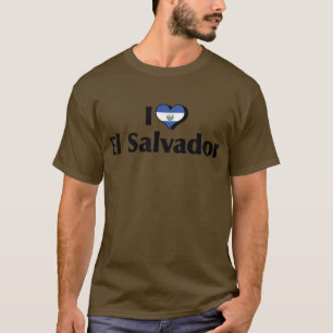 Camiseta Eu Amo a Bandeira de El Salvador