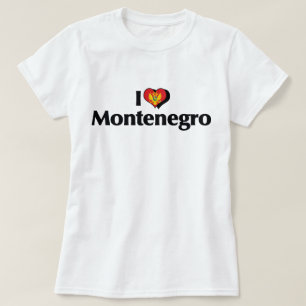 Camiseta Eu Amo a Bandeira de Montenegro