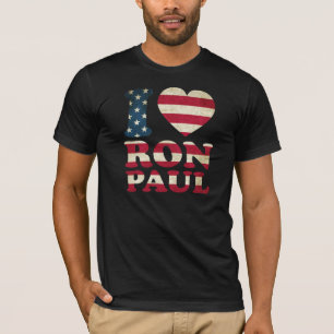 Camiseta Eu amo a bandeira de Ron Paul