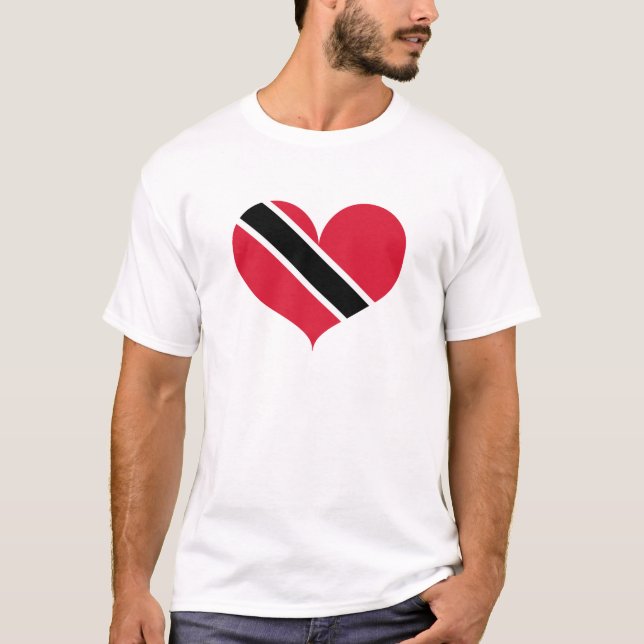 Camiseta Eu Amo a Bandeira de Trinidad e Tobago (Frente)