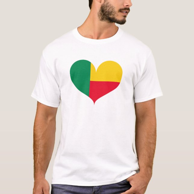 Camiseta Eu Amo a Bandeira do Benim (Frente)