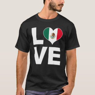 Camiseta Eu amo a bandeira do Coração do México México 1