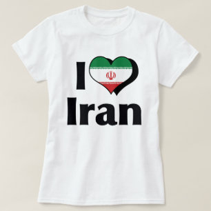 Camiseta Eu Amo a Bandeira do Irã