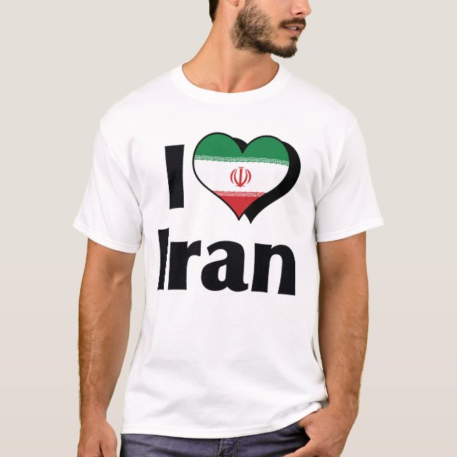 Camiseta Eu Amo A Bandeira Do Irã (Frente)