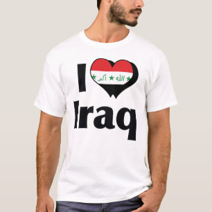 Camiseta Eu Amo a Bandeira do Iraque