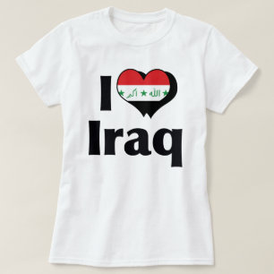 Camiseta Eu Amo a Bandeira do Iraque