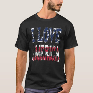 Camiseta Eu Amo a Bandeira dos EUA América Homens Mulheres