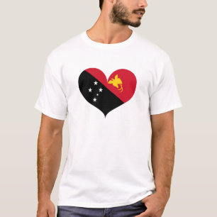 Camiseta Eu amo a bandeira Papua Nova Guiné