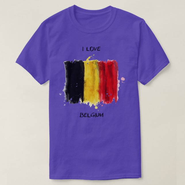 Camiseta Eu Amo A Bélgica Minha Casa Meu País (Frente do Design)