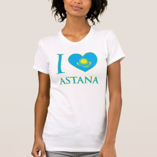 Camiseta Eu amo a camisola de alças das senhoras de Astana