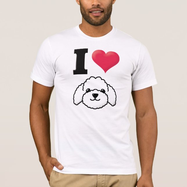 Camiseta Eu amo a caniche de brinquedo (Frente)
