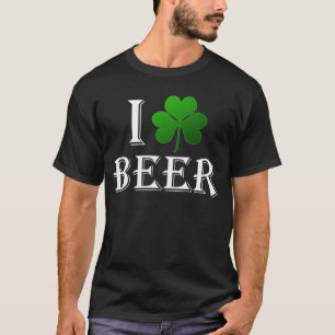Camiseta Eu amo a cerveja, dia do St. Patricks do trevo do
