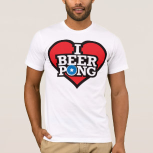 Camiseta Eu amo a cerveja Pong - vermelho