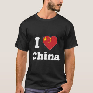 Camiseta Eu amo a China, coração a China, chinês