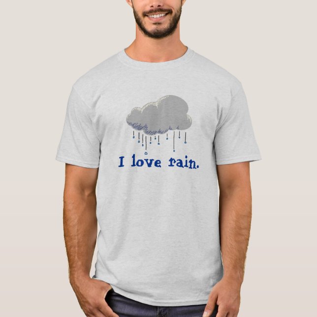 Camiseta Eu amo a chuva (Frente)