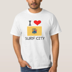 Camiseta Eu amo a cidade New-jersey do surf