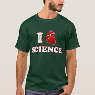 Camiseta eu amo a ciência/anatomia do coração da ciênci
