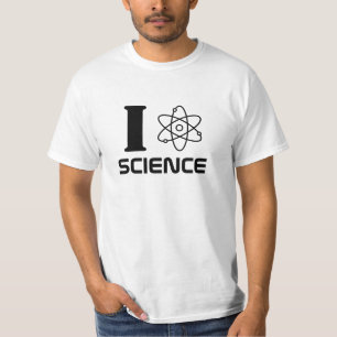 Camiseta Eu amo a ciência (o texto preto)