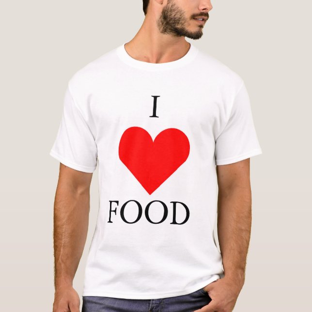 Camiseta Eu amo a comida (Frente)
