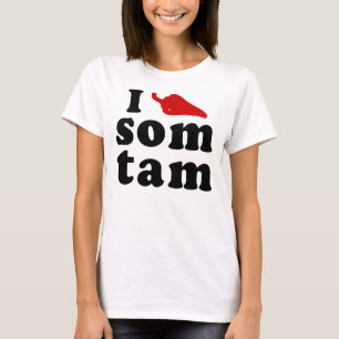 Camiseta Eu amo a comida tailandesa de Isaan do ❤ de Tam