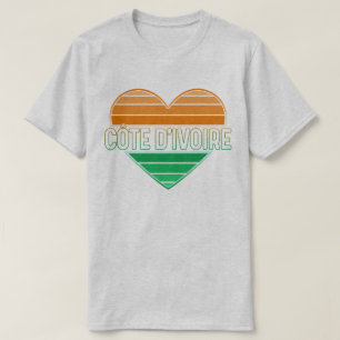 Camiseta Eu Amo a Costa do Marfim, coração da Costa do Marf
