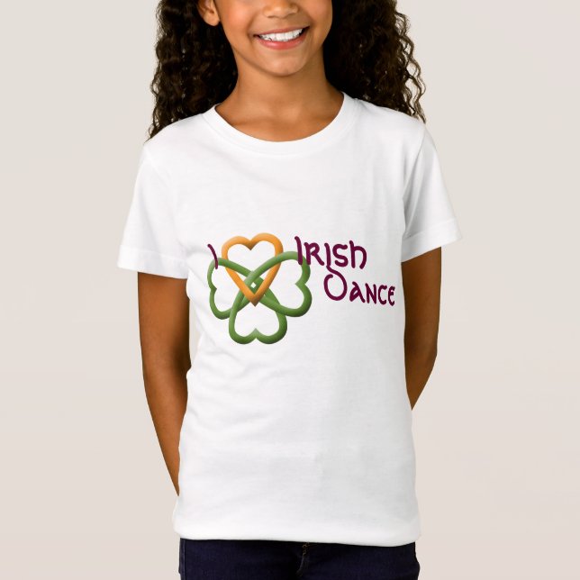 Camiseta Eu amo a dança irlandesa (Frente)