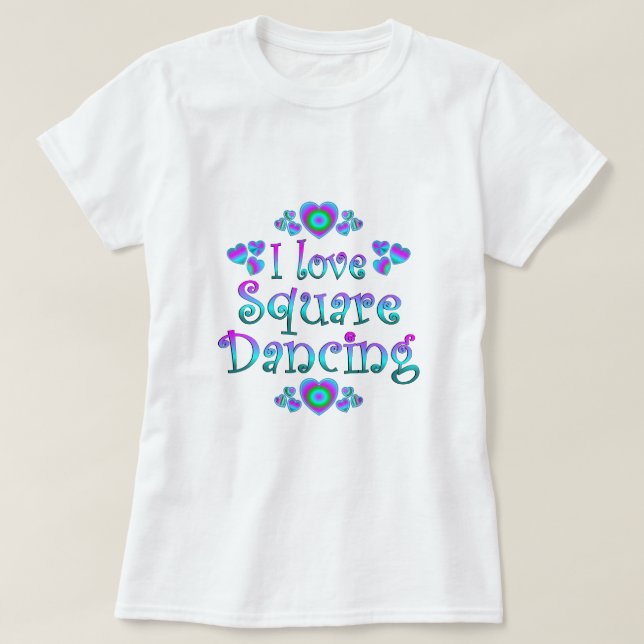 Camiseta Eu amo a dança quadrada (Frente do Design)